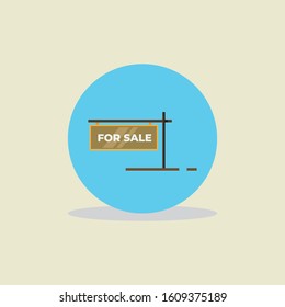 Flat Vector Illustration, Real Estate Icon, Building and House.