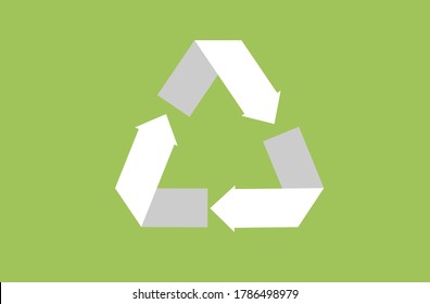 Flat vector illustration of recycle sign/ symbol.