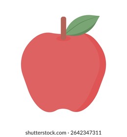 Flat Vector Illustration of Red Apple 