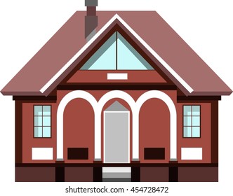 Flat vector illustration: residential house