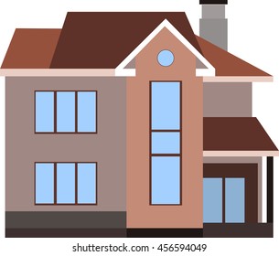Flat vector illustration of residential house 