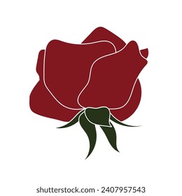 Flat vector illustration of rose flowers with a transparent background