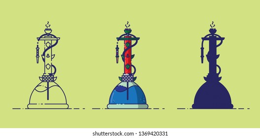 Flat Vector illustration: Rostral columnin the form of a hookah