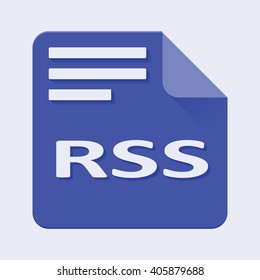 Flat Vector illustration. Rss file extension.