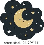 Flat vector illustration in Scandinavian children