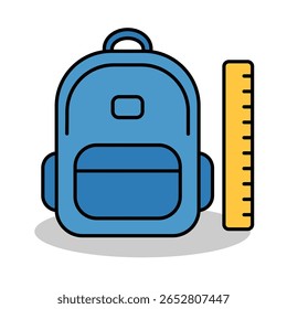 Ilustración vectorial plana de útiles escolares