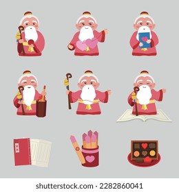 Flat vector illustration set