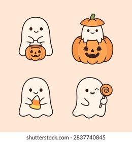 Flat vector illustration set
