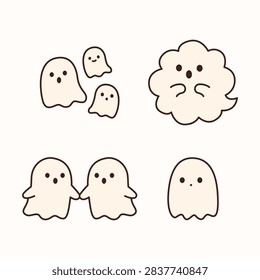 Flat vector illustration set