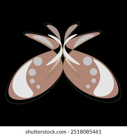 Ilustración vectorial plana. Silueta de un insecto volador. Mariposa roja con manchas amarillas como elemento para el diseño.