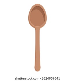 Ilustração de vetor plana de uma colher de madeira simples, perfeita para projetos relacionados à cozinha