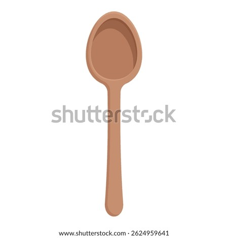 Flat vector illustration of a simple wooden spoon, perfect for kitchenrelated designs