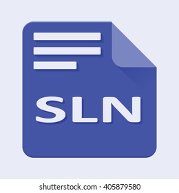Flat Vector illustration. Sln file extension.