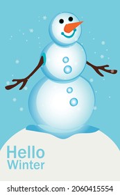 Flat vector illustration.
snowman. Winter time, background pattern on the theme of winter. Ideal background for posters, covers, flyers, banners.