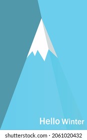 Flache Vektorgrafik.
schneebedeckter Berg. Winterzeit, Hintergrundmuster zum Thema Winter. Ideal für Poster, Cover, Flyer, Banner.