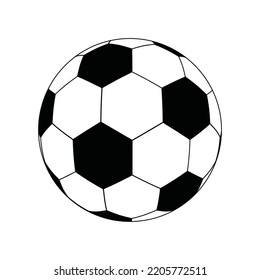 Ilustración vectorial plana de una pelota de fútbol. adecuado para elementos de diseño de afiches deportivos, partidos de fútbol y símbolos futbolísticos