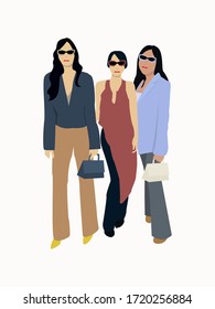 
Flat Vector Illustration Of A Socialite Woman