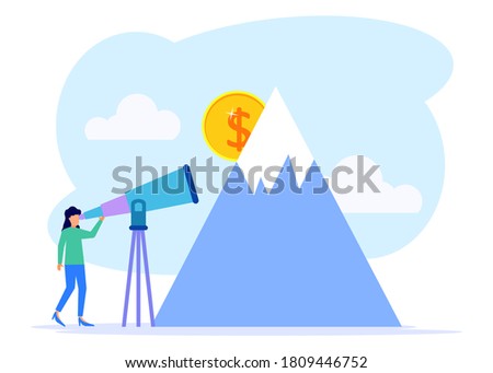 Flat vector illustration, starategy finds business advantage. Business mission, collaboration, related metaphors. Build a business from scratch.