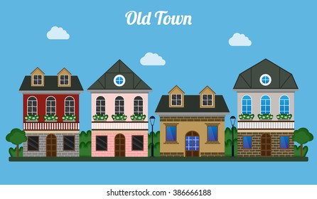 Flat vector illustration stock building