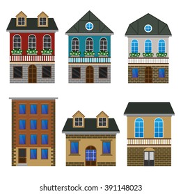 Flat vector illustration stock building