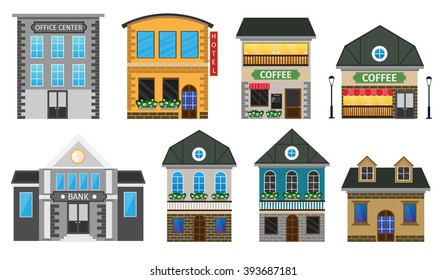 Flat vector illustration stock building