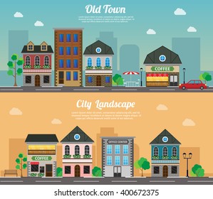 Flat vector illustration stock building