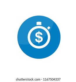 Flat vector illustration of stopwatch and dollar sign. Suitable for design element of time is money symbol and business strategy concept.