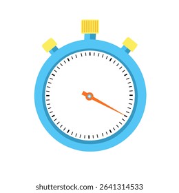 Flat vector illustration of a stopwatch showing 20 minutes. Designed with clean lines and bright colors, this timer icon is perfect for apps, websites, workout visuals, countdown displays,