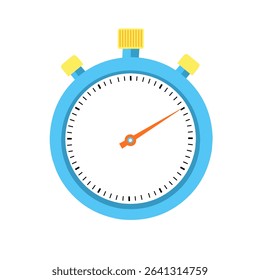 Flat vector illustration of a stopwatch showing 10 minutes. Designed with clean lines and bright colors, this timer icon is perfect for apps, websites, workout visuals, countdown displays,
