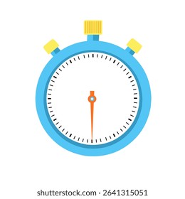 Flat vector illustration of a stopwatch showing 30 minutes. Designed with clean lines and bright colors, this timer icon is perfect for apps, websites, workout visuals, countdown displays,