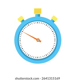 Flat vector illustration of a stopwatch showing 50 minutes. Designed with clean lines and bright colors, this timer icon is perfect for apps, websites, workout visuals, countdown displays,
