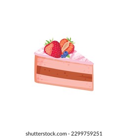 Ilustración vectorial plana de la eslora de fresa