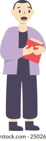 Ilustración vectorial plana del carácter del estudiante. Aislado en el fondo blanco