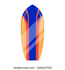 A flat vector illustration of a surfboard 