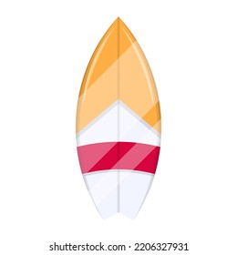 A flat vector illustration of a surfboard 
