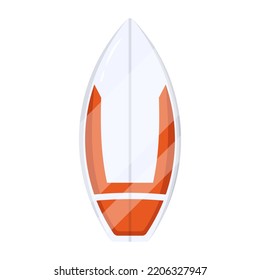 A flat vector illustration of a surfboard 