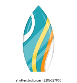 A flat vector illustration of a surfboard 