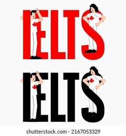Flat vector Illustration of a symbol for IELTS.