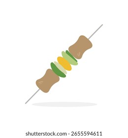 Flat vector illustration of a taco in minimalist 2D style. Great for Mexican cuisine or food-related designs. 