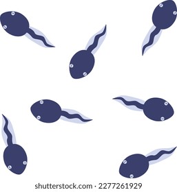 Flat vector illustration of tadpoles