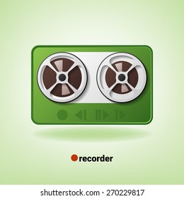 Flat vector illustration of tape recorder