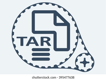 Flat Vector illustration. TAR file extension. TAR Icon Graphic. TAR  symbol. TAR  Icon Art. TAR Icon illustration. TAR  Icon Vector.