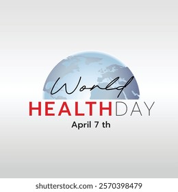 Flat vector illustration theme of World Health Day observed on 7th April. World health day, health awareness concept.