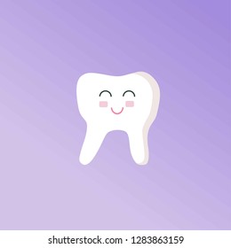 Flat vector illustration of tooth. Dental icon.