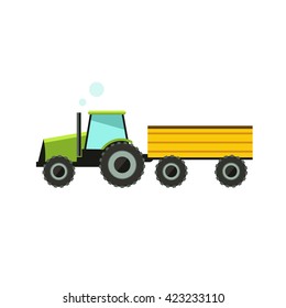Flat vector illustration tractor icon. Tractor icon art white background.