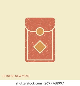 Ilustración vectorial plana de un sobre rojo tradicional chino para la celebración del Año Nuevo chino. Símbolo de regalo de dinero festivo adecuado para diseño de vacaciones, tarjetas, decoraciones y proyectos gráficos.