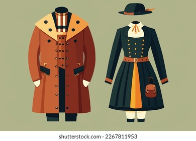 Ilustración vectorial plana de la vestimenta tradicional alemana