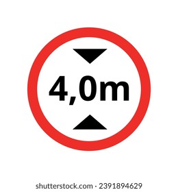 Flat vector illustration of traffic signs, maximum height allowed.