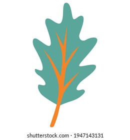 Flat Vector Illustration of Tree Leaf