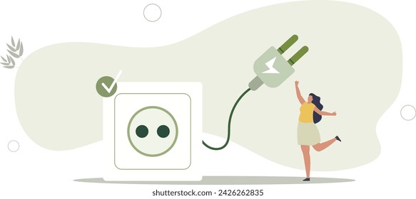 Ilustración plana del vector. desenchufe los aparatos.